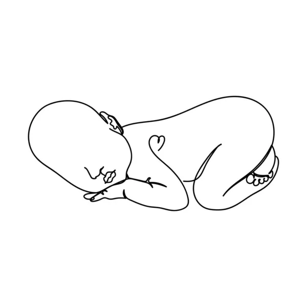 Vektor Abstrakt Kontinuierlich Eine Einzige Einfache Linie Zeichensymbol Des Neugeborenen — Stockvektor