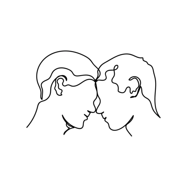 Vektorový Abstraktní Souvislý Jeden Jednoduchý Řádek Kreslení Ikona Homosexuálního Páru — Stockový vektor