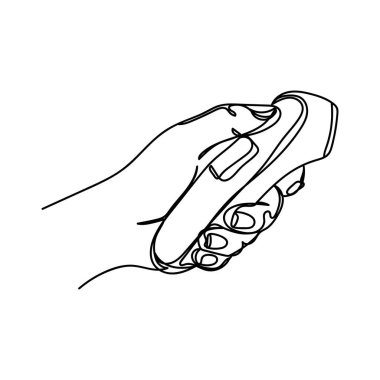 Vektör soyut sürekli tek bir basit çizgi çizim simgesi beyaz arkaplan üzerinde termometre siluet çizim.