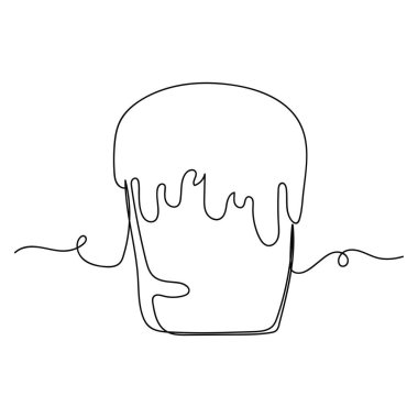 Beyaz arkaplana silüet çizimi ile Hristiyan Paskalyasının simgesini çizerek soyut ve sürekli bir şekilde tek bir çizgi halinde taşıyın..