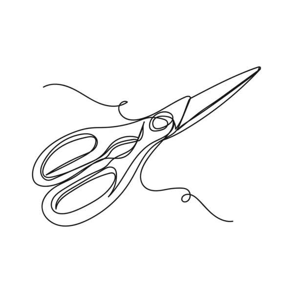 Vektor Abstrakte Kontinuierliche Eine Einzige Einfache Linie Zeichensymbol Der Küchenschere — Stockvektor
