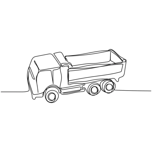 하나의 추상적 연속적 하나의 트럭의 아이콘 실루엣 스케치 — 스톡 벡터