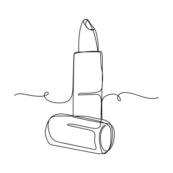 Vektor Abstrakte Kontinuierliche Eine Einzige Einfache Linienzeichnung Symbol Des Lippenstifts — Stockvektor