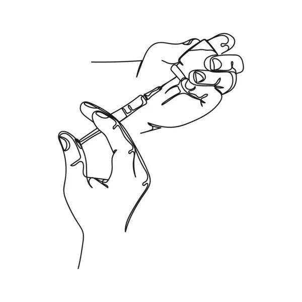 Vektor Abstrakte Kontinuierliche Eine Einzige Einfache Linie Zeichensymbol Der Hände — Stockvektor