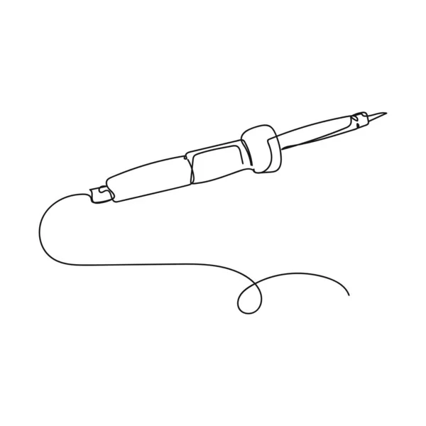 Vector Abstract Continuous One Single Simple Line Drawing Icon Soldering — 图库矢量图片