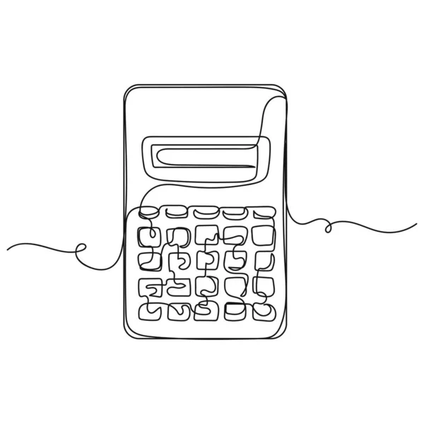 Vecteur Abstrait Continu Une Seule Icône Dessin Ligne Simple Calculatrice — Image vectorielle