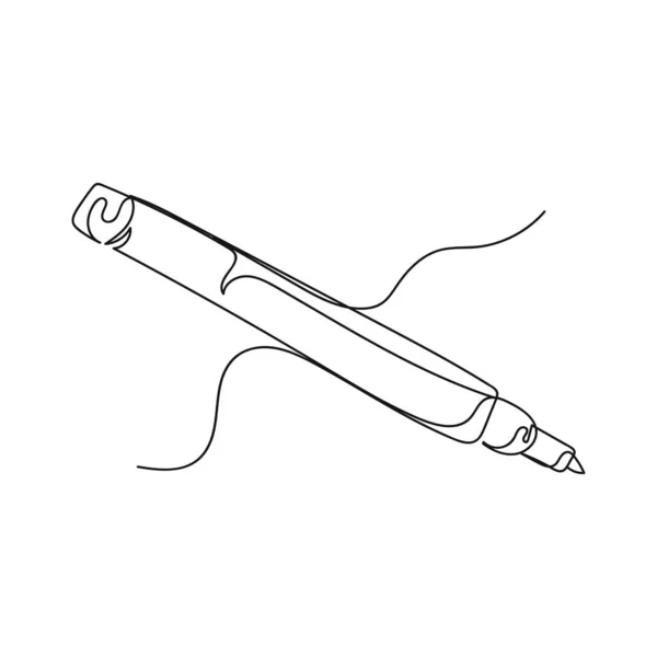 Vecteur Abstrait Continu Une Seule Icône Dessin Ligne Simple Feutre — Image vectorielle