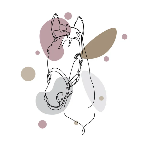Συνεχής Ένα Απλό Σχέδιο Μονής Γραμμής Του Εικονιδίου Λογότυπο Άλογο — Διανυσματικό Αρχείο