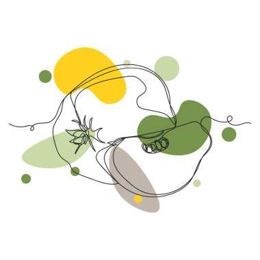 Aralıksız basit bir elma ayva çizimi ve beyaz arkaplanda baldıran simgesi parçası. Doğrusal biçimlendirilmiş.