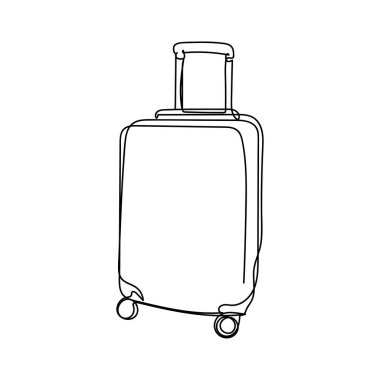 Beyaz arkaplanda siluet şeklinde basit bir tek çizgi çizimi devam ediyor. Doğrusal biçimlendirilmiş.