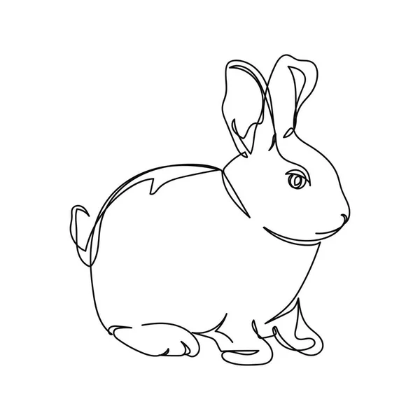 Непрерывный Один Простой Абстрактный Рисунок Символа Карликового Кролика 2022 Года — стоковый вектор
