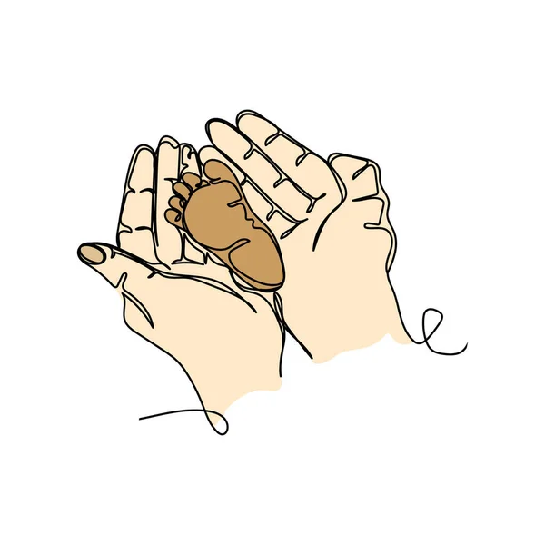 Непрерывный Один Простой Абстрактный Рисунок Линии День Матери Концепции Руки — стоковый вектор