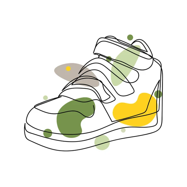 Continuous One Simple Single Abstract Line Drawing Footwear Icon Silhouette — Διανυσματικό Αρχείο