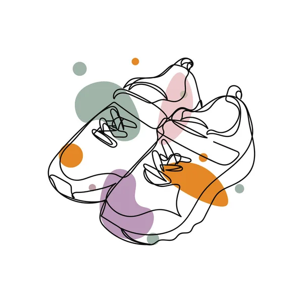 Continuous One Simple Single Abstract Line Drawing Running Shoes Icon — Διανυσματικό Αρχείο