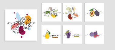 Beyaz bir arkaplanda siluet içinde basit bir meyve ikonu çizimi devam ediyor. Doğrusal biçimlendirilmiş.