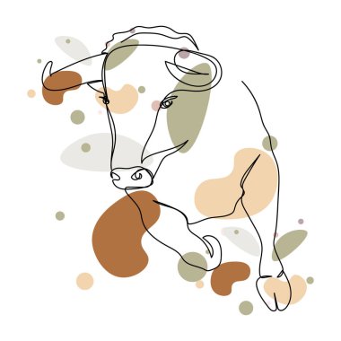 Beyaz arka planda boğa güreşi ikonunun silüetinde basit ve soyut bir çizimi devam ediyor. Doğrusal biçimlendirilmiş.