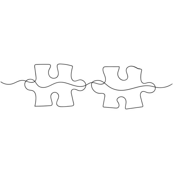 Gli Artisti Continuo Disegno Semplice Singola Linea Astratta Puzzle Business — Vettoriale Stock