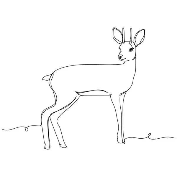 Nepřetržitý Jeden Jednoduchý Abstraktní Kresba Roztomilé Antilopy Portrét Zvíře Koncepce — Stockový vektor