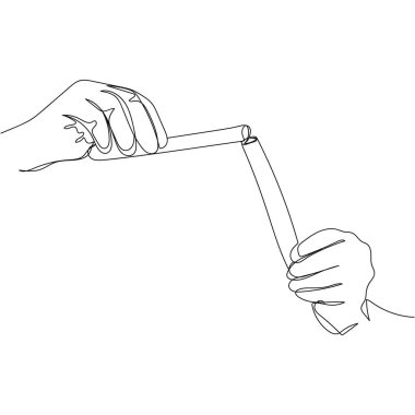 Beyaz bir arkaplanda, laboratuvar test simgesinde yapılan basit bir soyut çizim devam ediyor. Doğrusal biçimlendirilmiş.