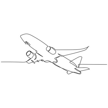 Beyaz arkaplanda siluet halinde basit bir soyut çizgi çizimi devam ediyor. Doğrusal biçimlendirilmiş.