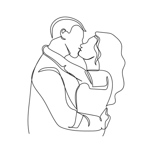 Romantic Kissing Couple Drawing Stock Vector Image & Art - Alamy