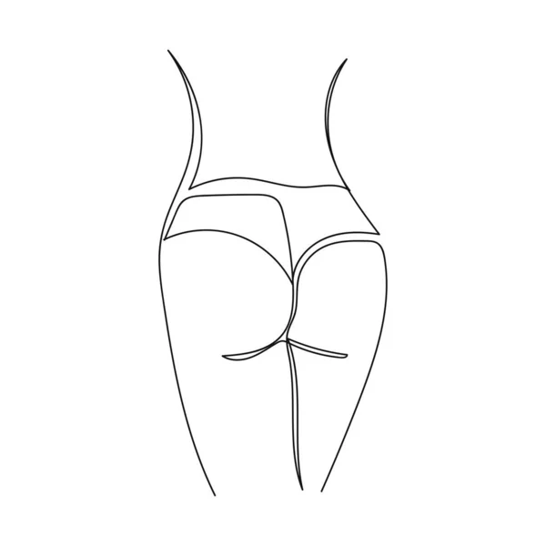 Continuous One Simple Single Abstract Line Drawing Female Body Icon — Stock Vector