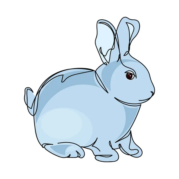 Непрерывный Один Простой Абстрактный Рисунок Символа Карликового Кролика 2022 Года — стоковый вектор