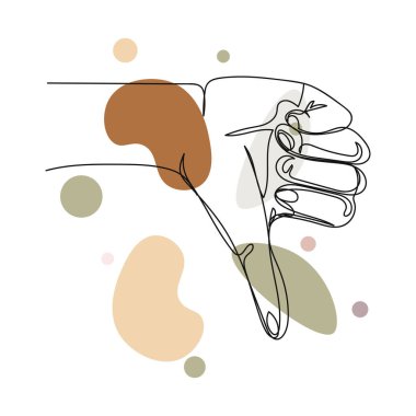 El çizimlerinin tek bir basit soyut çizimi beyaz bir arkaplanda siluet olarak olumsuz ya da olumsuz ikon göstermektedir. Doğrusal biçimlendirilmiş.