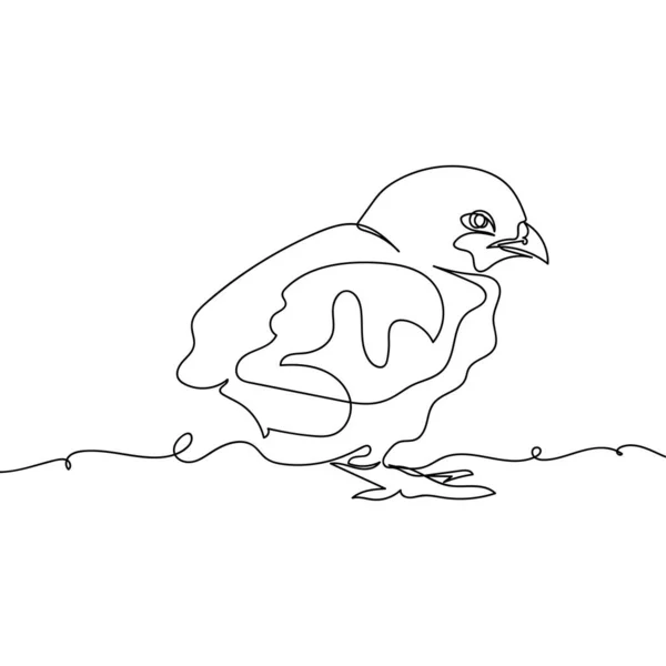 Kontinuierliche Einfache Abstrakte Linienzeichnung Eines Konzeptsymbols Für Hühnertiere Silhouette Auf — Stockvektor