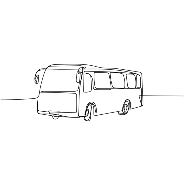 Continu Dessin Simple Abstrait Icône Bus Silhouette Sur Fond Blanc — Image vectorielle