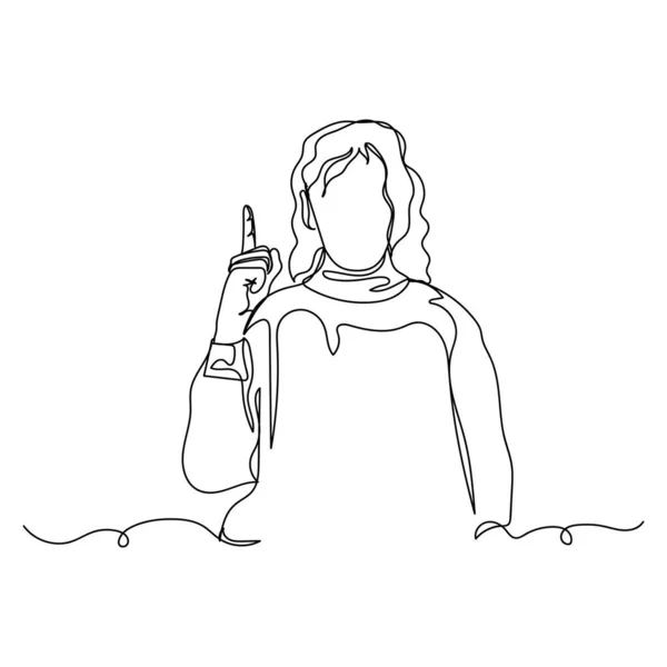 อเน องหน งบรรท ดนามธรรมเด ยววาดของหญ งสาวช นไอคอนในภาพเงาบนพ นหล ขาว สไตล — ภาพเวกเตอร์สต็อก