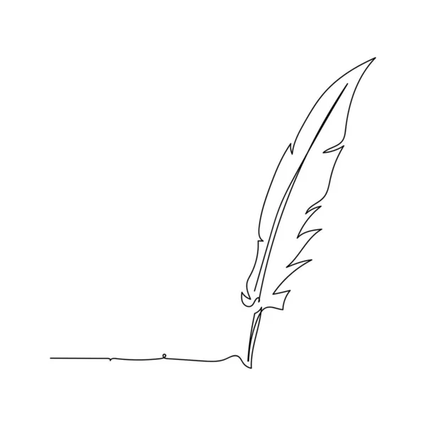 Contínuo Simples Desenho Linha Abstrata Ícone Pena Pássaro Silhueta Fundo Gráficos De Vetores