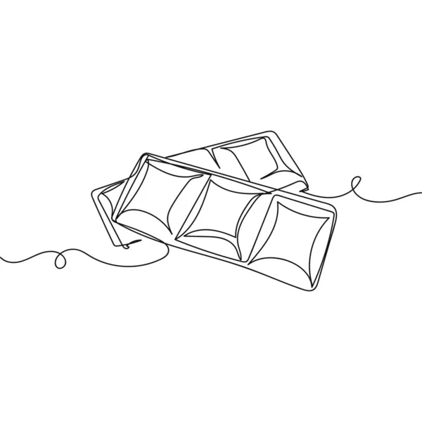 Безперервний Один Простий Одинарний Абстрактний Малюнок Шматочків Молока Темно Шоколадної — стоковий вектор