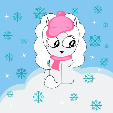 Kış arka plan üzerinde kedi