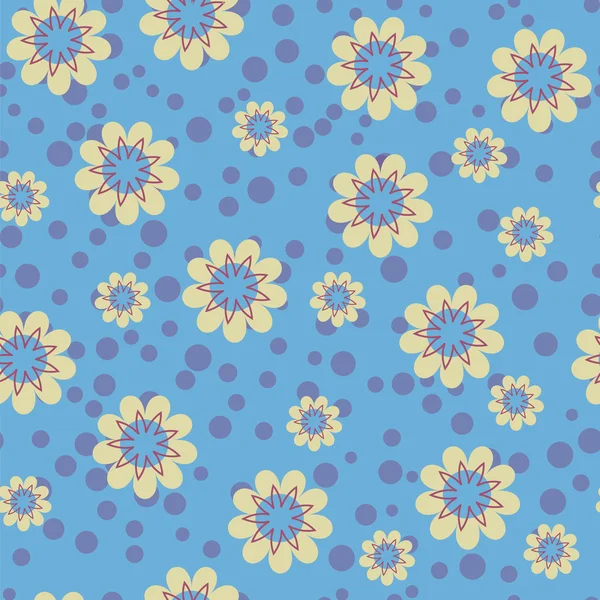 Çiçek desenli mavi renkli — Stok Vektör