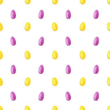 Suluboya yumurtaların kusursuz dokusu. Paskalya için parlak bir iz. Dekoratif el çizimi süsleme deseni beyaz arka planda tatil tasarımı veya ambalaj için