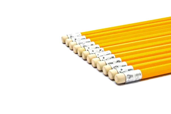 Κίτρινο μολύβια απομονωθεί — Φωτογραφία Αρχείου