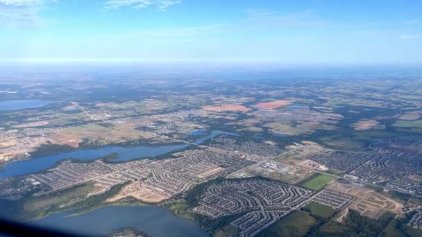 Dallas Usa Září 2021 Pohled Letadla Dallasu Jezerem Budovami — Stock video
