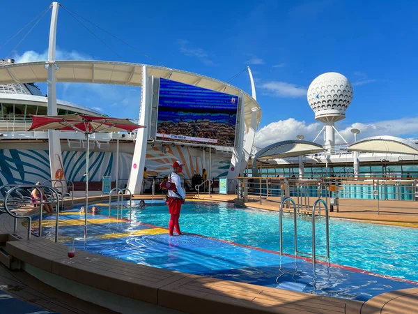 Orlando États Unis Décembre 2021 Piscine Principale Sur Navire Croisière — Photo