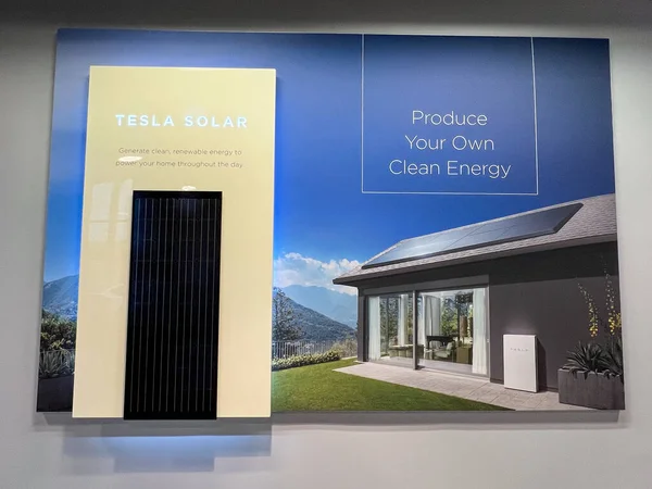 Orlando Usa 2021 November Tesla Powerwall Solar Sign Orlando Tesla — Stock Fotó