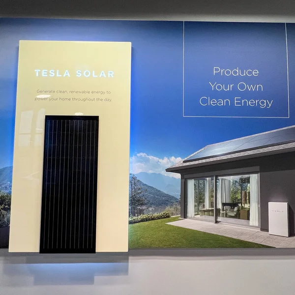 Orlando Usa 2021 November Tesla Powerwall Solar Sign Orlando Tesla — Stock Fotó