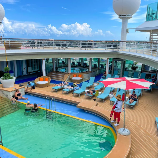 Orlando Usa Septiembre 2021 Zona Piscina Bordo Del Royal Caribbean — Foto de Stock