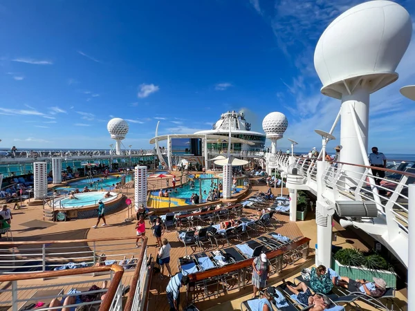 Orlando Usa Décembre 2021 Zone Piscine Bord Navire Croisière Royal — Photo