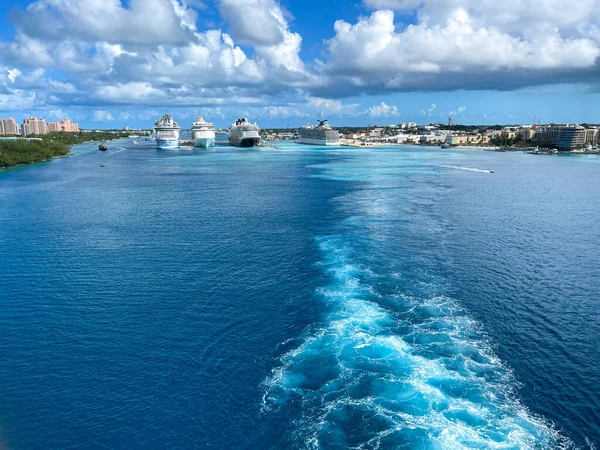 Nassau Bahamas October 2021 Aerial View Cruise Ship Harbor Nassau — стоковое фото
