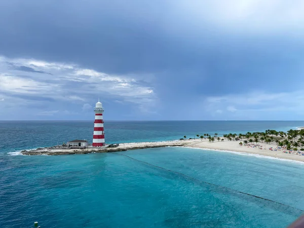 Ocean Cay Bahamas Octubre 2021 Una Vista Aérea Del Faro —  Fotos de Stock