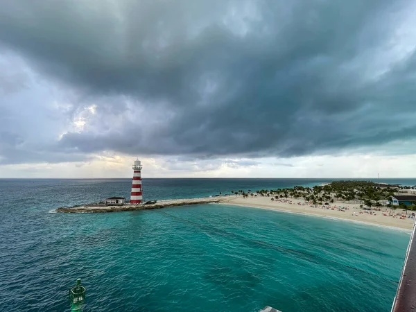 Ocean Cay Bahamas Octubre 2021 Una Vista Aérea Del Faro —  Fotos de Stock