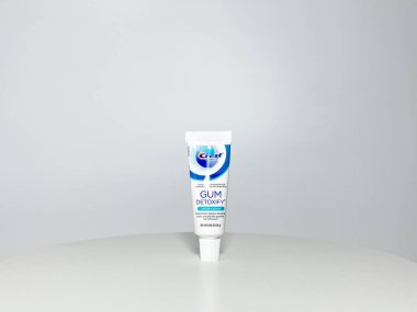 Orlando, FL USA - July 14, 2022:  A tube of Crest ProHealth Gum Detoxify toothpaste on a white background.