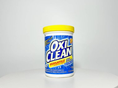 Orlando, FL USA - July 14, 2022:  A container of Oxi Clean on a white background.