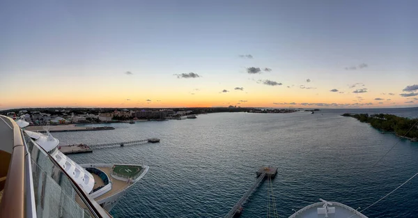 Nassau Bahamas January 2022 Aerial Panoramic View Sunset Port Nassau — Stockfoto