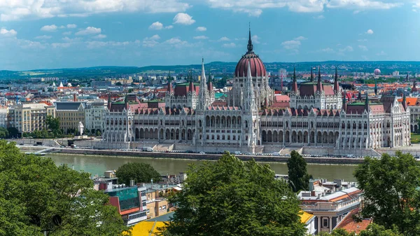 Hungarian Parliament Building Danube River Budapest Hungary — Stockfoto